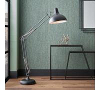 Ruma Adjustable Large Task Floor Lamp Tall Metal Grey Movable Floor Light in Black Ruma Black