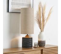 Ruma Antique Black Wash Mango Wood Table Lamp Black