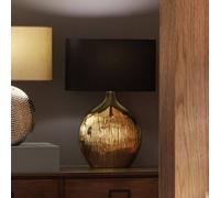 Pacific Lifestyle Gold Textured Ceramic Table Lamp With Black Shade