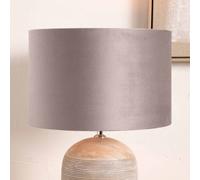 Ruma Beige Velvet Cylinder Shade for Table Lamps & Floor Lamps | Size: 14 inches Ruma Beige 14 inches