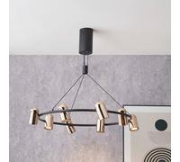 Ruma Black And Rose Gold Modern Chandelier Metal 8 Light Led Pendant Ceiling Light Black