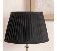 Pacific Lifestyle Empire Pleat Lampshade for Table Lamps | Cotton Knife Pleat Shade for Standard Lamps | Contemporary Tapered Pleated Lamp Shade for Living Room Lamps (Black, 40cm Diameter)