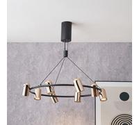 Ruma Black & Rose Gold Modern Chandelier Metal 8 Light LED Pendant Ceiling Light Ruma Black