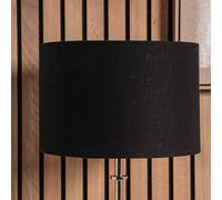 Pacific Lifestyle 50Cm Black Linen Drum Table Lampshade Self Lined Cylinder Floor Lamp Shade