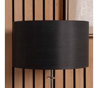 Ruma Black Silk Lined Cylinder Shade for Table Lamps | Size: 14 inches Ruma Black 14 inches