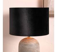 Ruma Black Velvet Cylinder Shade For Floor Lamps | Size: 12 inches Ruma Black 12 inches