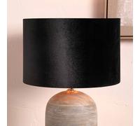 Ruma Black Velvet Cylinder Shade For Floor Lamps | Size: 14 inches Ruma Black 14 inches