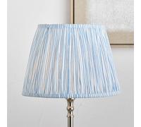35cm Stripe Mushroom Pleat Tapered Shade Ocean Blue