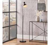 Ruma Brushed Silver Metal Floor Lamp in Black Ruma Black