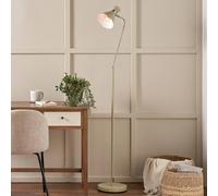 Ruma Brushed Silver Metal Floor Lamp in Olive Ruma Olive