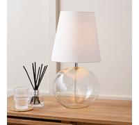 Ruma Clear Glass Table Lamp with Terracotta Shade Ruma Clear