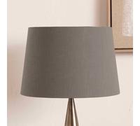 Ruma Dark Grey Self Lined Linen Tapered Cylinder Shade for Table & Floor Lamps | Size: 16 inches Ruma Grey 16 inches