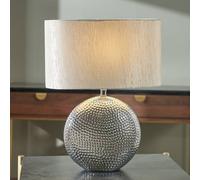 Pacific Mabel Ceramic Dot Textured Table Lamp - Chrome