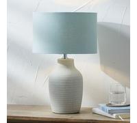 Celadon Scratch Texture Tall Ceramic Table Lamp Green