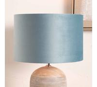 Ruma Duck Egg Velvet Cylinder Shade for Table Lamps & Floor Lamps in Blue | Size: 10 inches Ruma Blue 10 inches