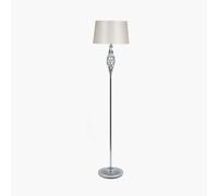 Ruma Elegant Silver Metal Swirl Modern Living Room Lamp Twist Design Ruma Silver