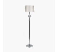 Ruma Elegant Silver Metal Swirl Modern Living Room Lamp Twist Design Silver