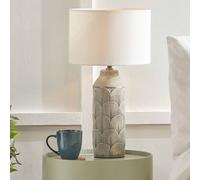 Pacific Lifestyle Embossed Art Deco Grey Ceramic Table Lamp