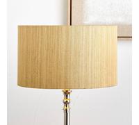 Ruma Gold Slubbed Faux Silk Gold Lined Cylinder Lampshade Gold 16 inches
