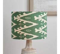 Ruma Green Ikat Patterned Cylinder Lampshade Green 16 inches