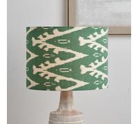 Ruma Green Ikat Patterned Cylinder Lampshade | Size: 14 inches Ruma Green 14 inches