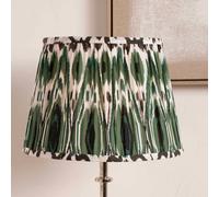 Ruma Green Ikat Patterned Pleated Tapered Shade for Floor Lamps | Size: 16 inches Ruma Green 16 inches