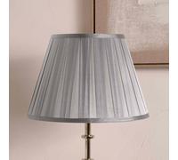 Ruma Grey Empire Silk Box Pleat Lamp Shade for Table Lamps & Floor Lamps | Size: 16 inches Ruma Grey 16 inches