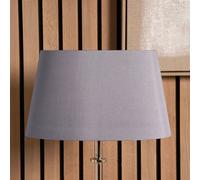 Ruma Grey Oval Poly Silk Tapered Lamp Shade For Table Lamps | Size: 14 inches Ruma Grey 14 inches
