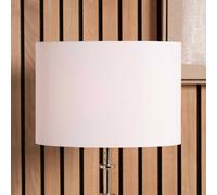 Ruma Ivory Oval Poly Cotton Lampshade For Table Lamps In White White