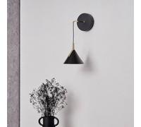 Ruma Matt Black And Gold Led Wall Light Black One Size