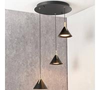 Ruma Matt Black And Gold Multi Drop Led Pendant Ceiling Light Black