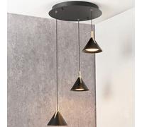 Ruma Matt Black & Gold Multi Drop LED Pendant Ceiling Light Ruma Black