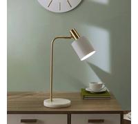 Marble and Gold Table Lamp For Living Room Ruma White One Size