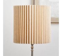 Natural Linen Hard Pleat Drum Lampshade | Classic Neutral Tone Shade for Table and Floor Lamps | Elegant Soft Light Diffusion for Living Room and Bedroom (40cm)