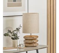 Olivia's Amir Natural Mango Wood 3 Pebble Table Lamp