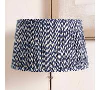Ruma Navy Blue Chevron Tapered Pleat Shade For Floor Lamps Blue 16 inches