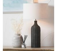 Black Rattan Bottle Table Lamp black