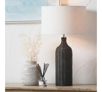 Black Rattan Bottle Table Lamp black