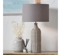 Ruma Rattan Bottle Table Lamp with Shade in Grey Ruma Grey