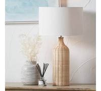 Pacific Anika Rattan Bottle Table Lamp - Natural & White