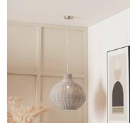 Ruma Rattan Dome Pendant Ceiling Light In Grey Grey