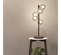 Ruma Retro Glass Ball And Metal Table Lamp Industrial Art Deco Design In Black Black One Size