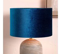 Ruma Royal Blue Velvet Cylinder Lampshade For Table Lamps Blue 10 inches