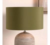 Sage Green Cylinder Cotton Lampshade for Table Lamps 18 inch | Drum Lamp Shade for Living Room Standard Lamps (Sage Green, 45cm Diameter)