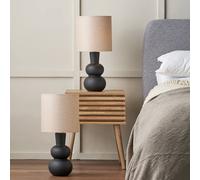 Ruma Set of 2 Aaliyah Black Curved Bottle Ceramic Table Lamp Ruma Black