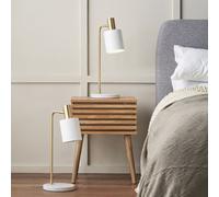 Ruma Set of 2 Biba Marble Footed White & Gold Table Lamp Ruma White