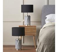 Ruma Set of 2 Carrara Grey Marble Effect Ceramic Table Lamp Ruma Grey