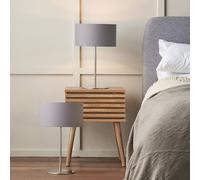 Ruma Set of 2 Elin Brushed Silver & Steel Grey Table Lamp Ruma Grey