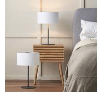 Ruma Set of 2 Elin Matt Black & Ivory Table Lamp in White Ruma White