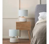 Ruma Set Of 2 Kai Duck Egg Textured Ceramic Table Lamp In Blue Blue One Size